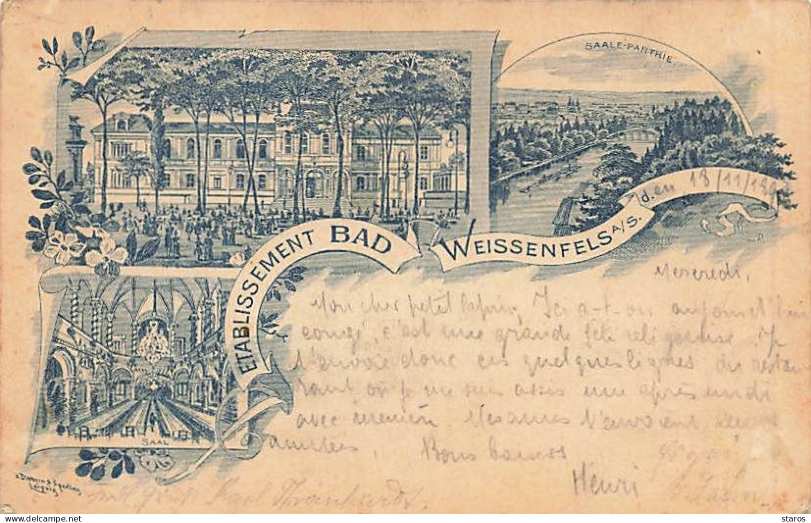 Allemagne - Gruss Aus Etablissement BAD WEISSENFELS - 1896 - Weissenfels