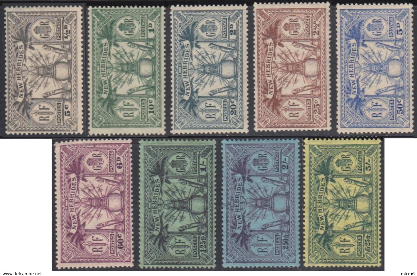 Nouvelles Hébrides - N° 91 à 99 Neufs *. Pas De Rouille. - Unused Stamps