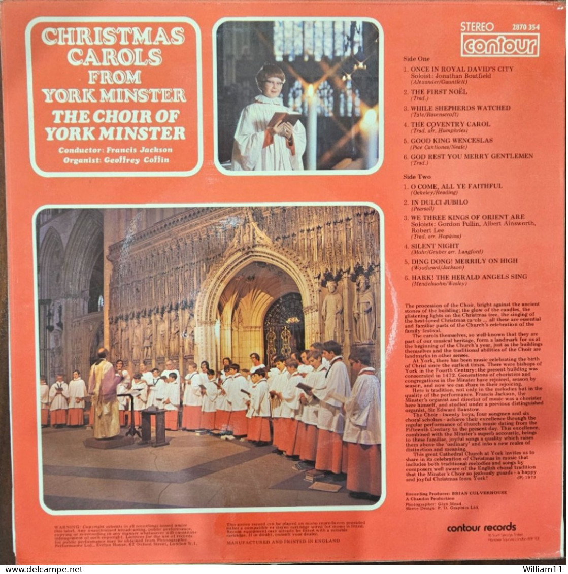 Christmas Carols From York Minster 1973 - Classique