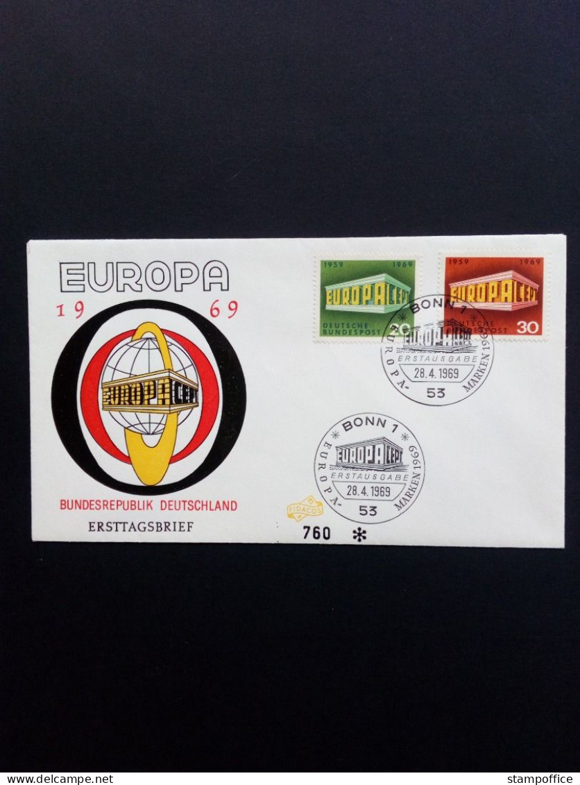 DEUTSCHLAND MI-NR. 583-584 FDC(FIDACOS) CEPT 1969 - 1969