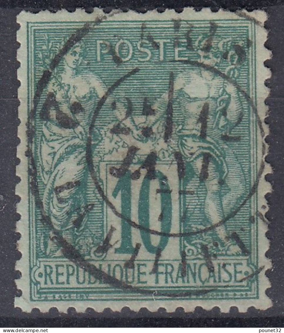 TIMBRE FRANCE SAGE 10c N/U N° 76 OBLITERATION PARIS 12 JANV 77 - TB CENTRAGE - 1876-1898 Sage (Type II)