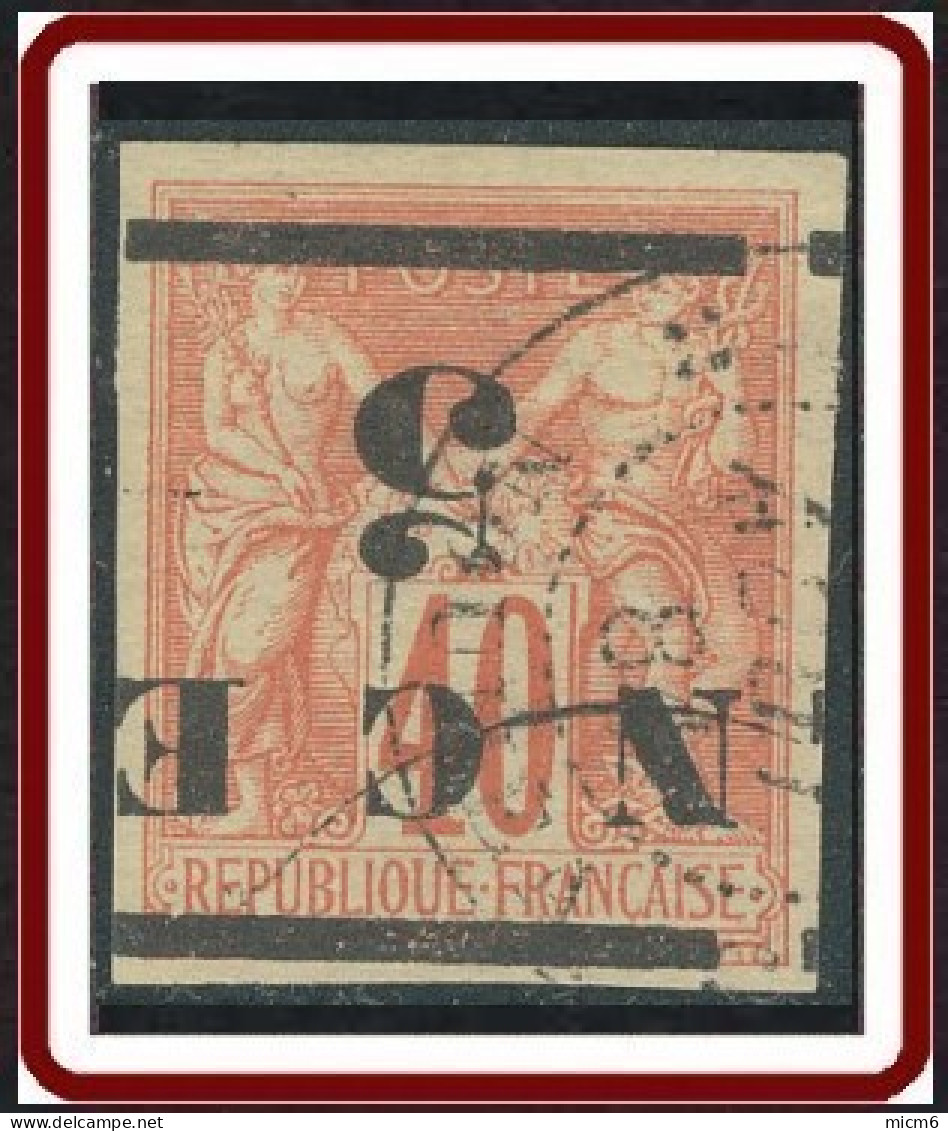 Nouvelle Calédonie 1859-1892 - N° 06a (YT) N° 7d (AM) Oblitéré. Surcharge Renversée. - Used Stamps