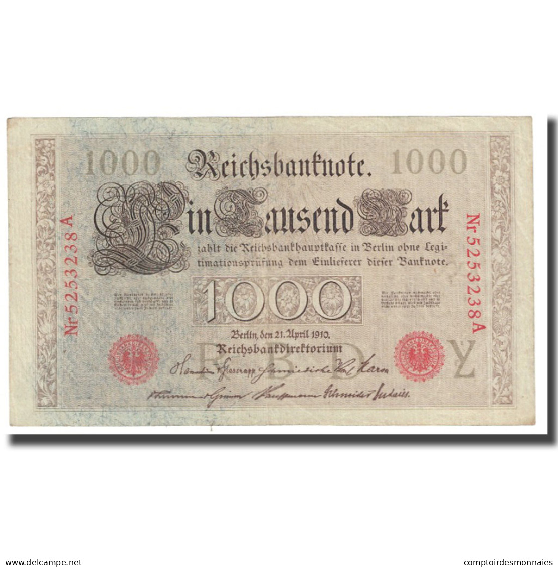 Billet, Allemagne, 1000 Mark, 1910, 1910-04-21, KM:44b, SUP - 1.000 Mark