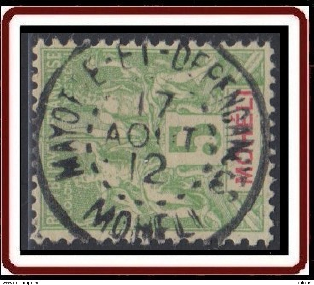 Mohéli - N° 04 (YT) N° 4 (AM) Oblitéré De Moheli (1912). - Used Stamps
