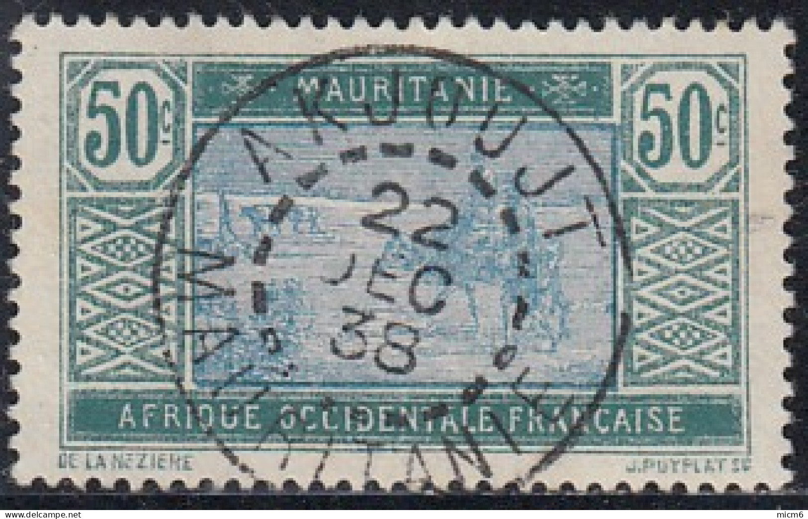 Mauritanie 1913-1944 - Akloujt Sur N° 46 (YT) N° 54 (AM). Oblitération De 1938. - Other & Unclassified