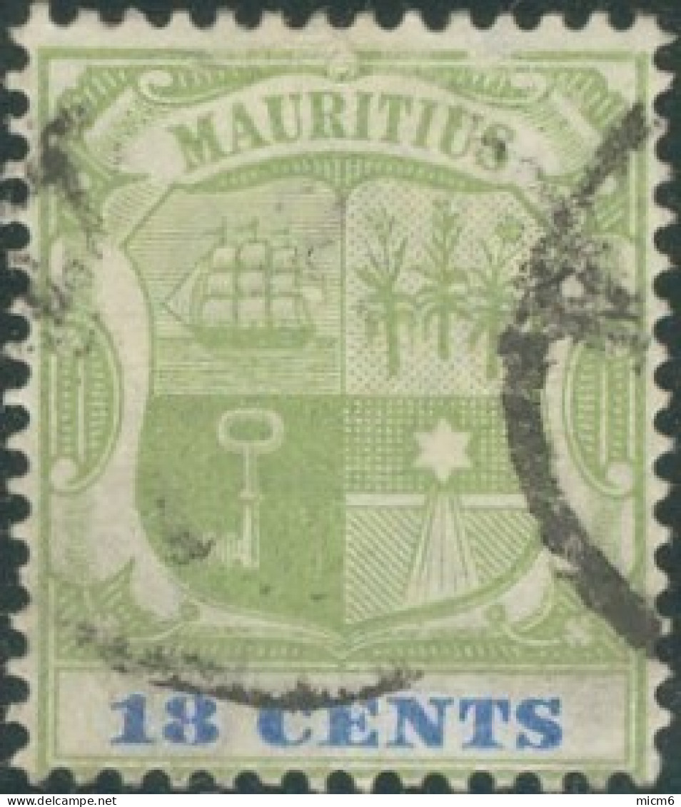 Maurice / Mauritius 1847-1899 - N° 91 (YT) Oblitéré. - Maurice (...-1967)