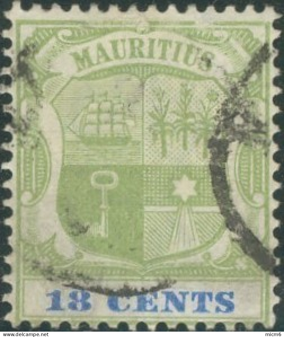 Maurice / Mauritius 1847-1899 - N° 91 (YT) Oblitéré. - Mauritius (...-1967)