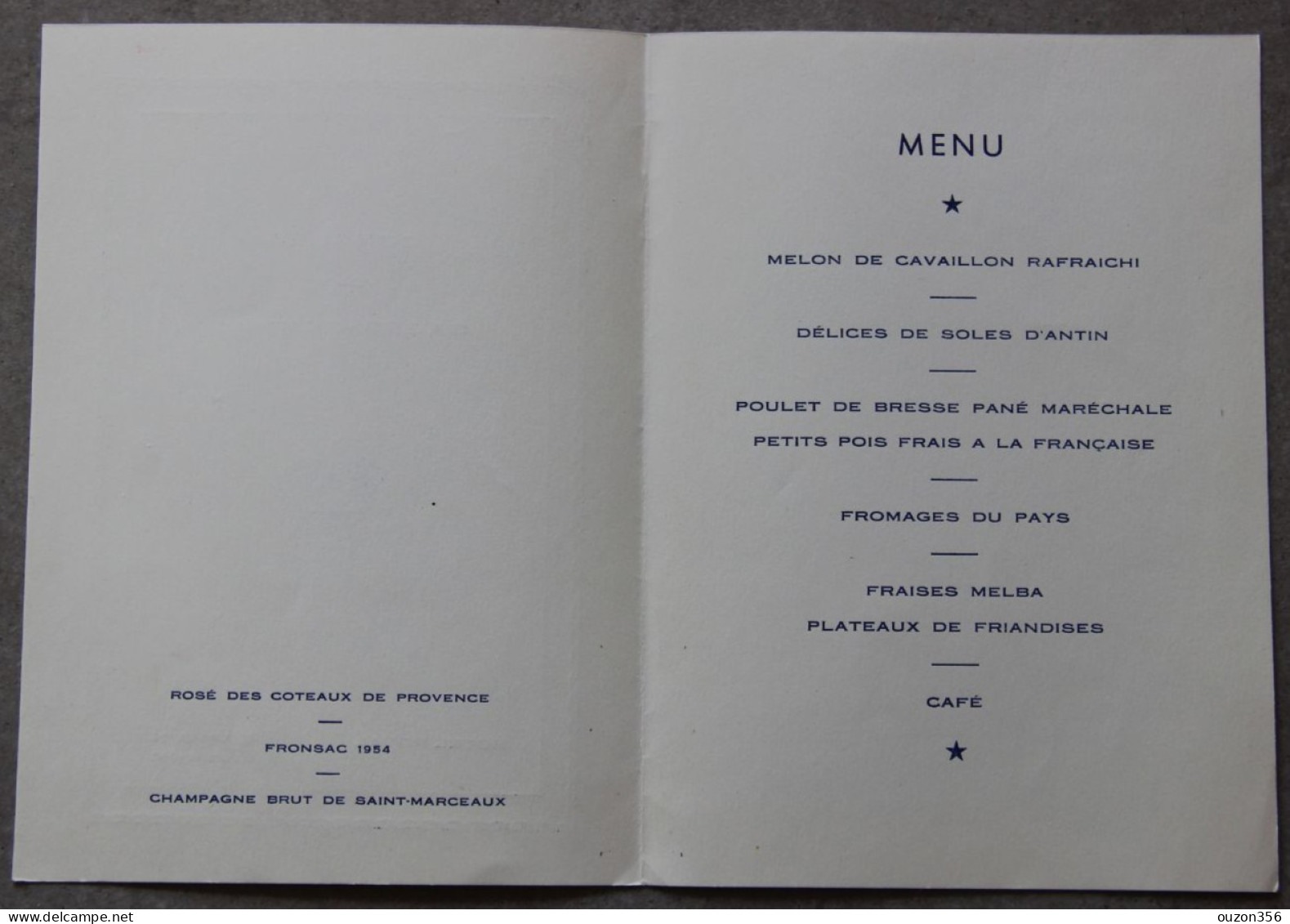 Evian-les-Bains (Haute-Savoie), Hôtel Royal, Menu Congrès Sages-Femmes, Casino, 30 Juin 1956 - Menu