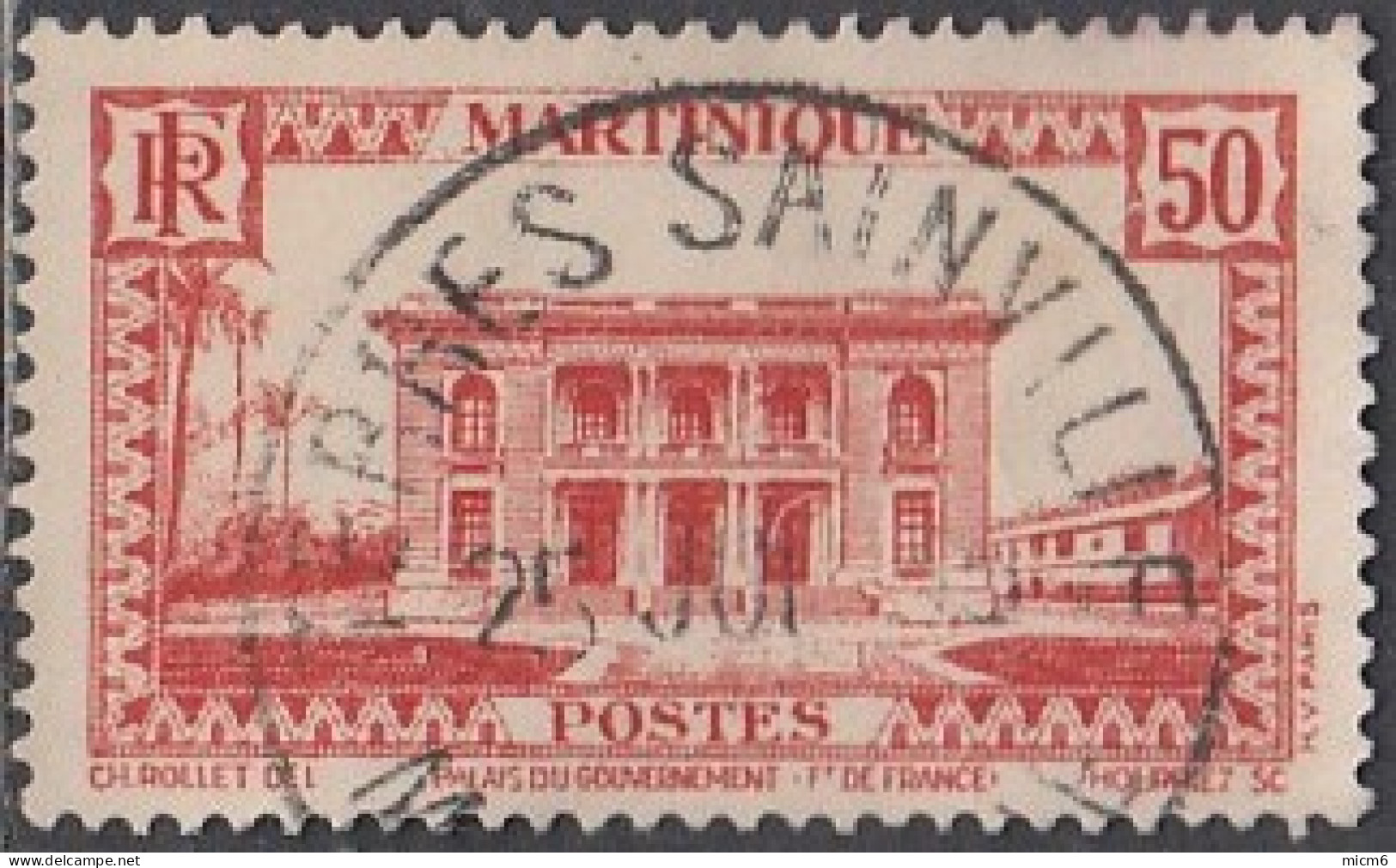 Martinique 1931-1947 - Terres Sainville Sur N° 144 (YT) N° 143 (AM). Oblitération. - Andere & Zonder Classificatie