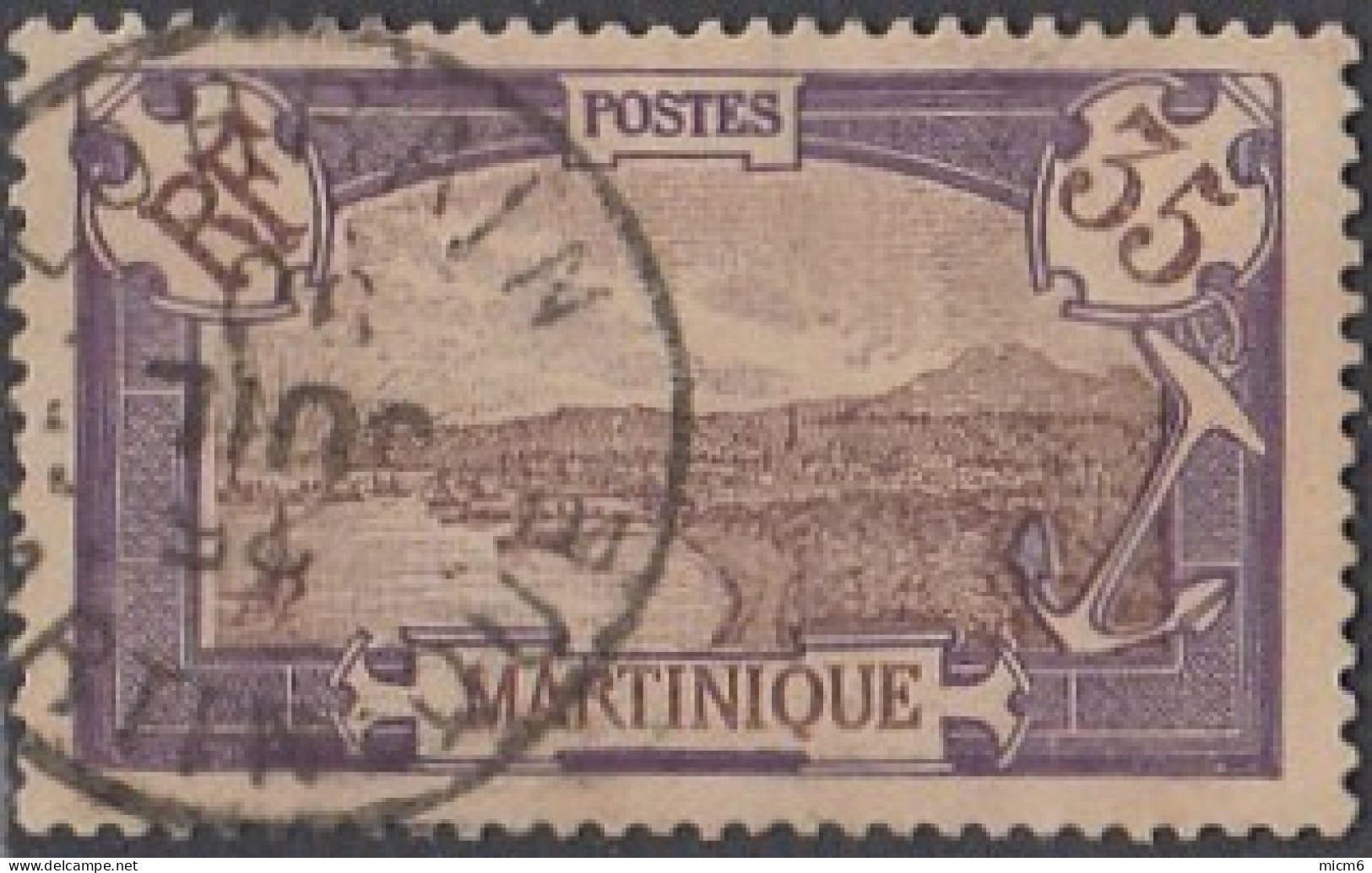 Martinique 1908-1930 - Lorrain Sur N° 70 (YT) N° 68 (AM). Oblitération. - Other & Unclassified