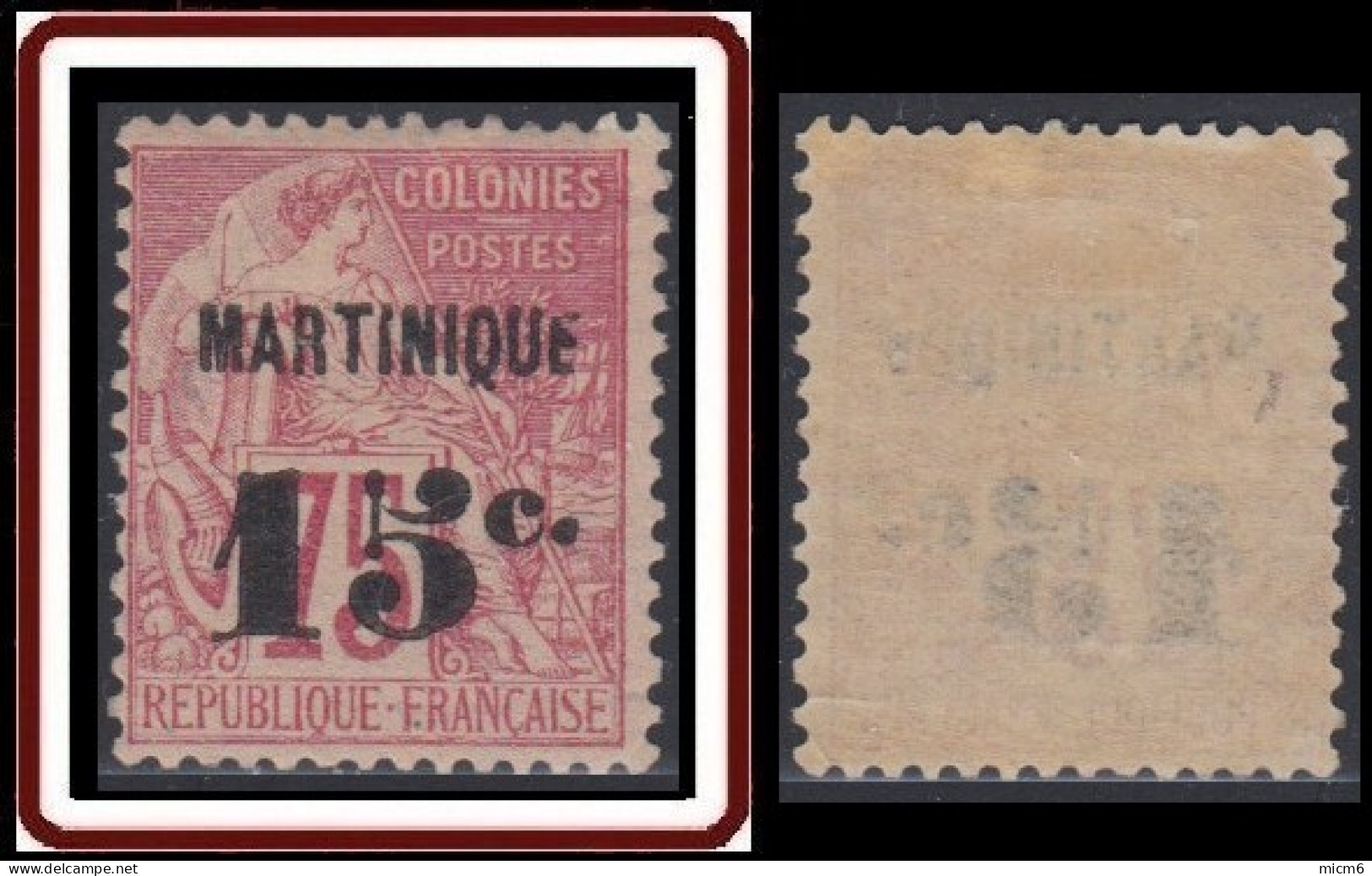 Martinique 1886-1892 - N° 18 (YT) N° 17 I (AM) Neuf *. Petit Pli De Gomme. - Neufs