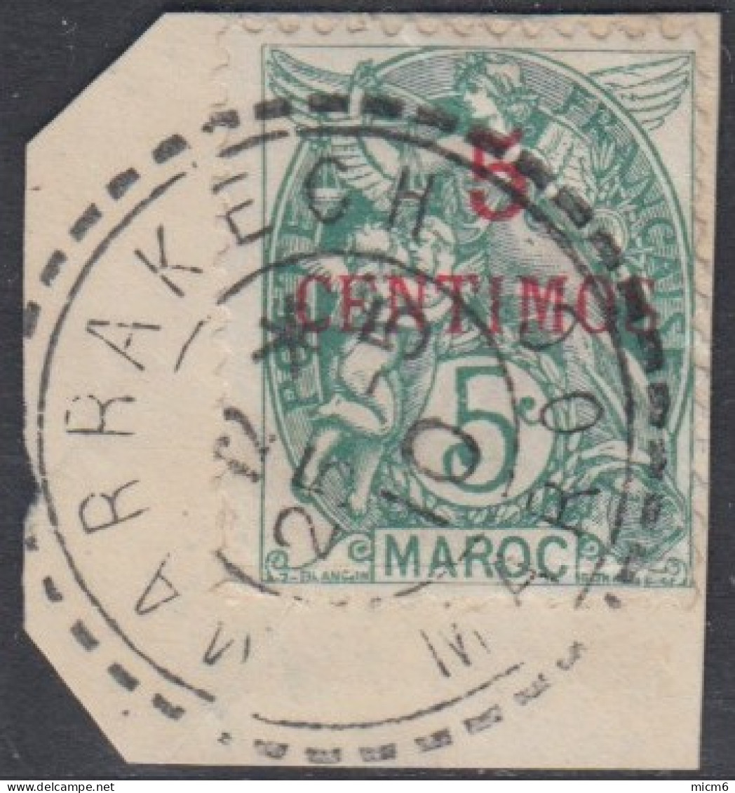 Maroc Bureaux Français 1902-1910 - N° 11 (YT) N° 14 (AM) Oblitéré De Marrakech (1910). - Gebruikt