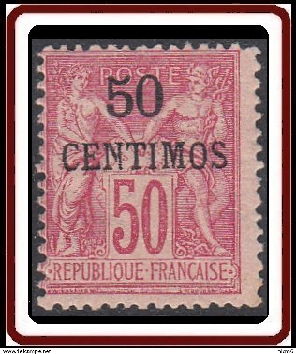 Maroc Bureaux Français 1891-1900 - N° 06 (YT) N° 5 (AM) Type II Neuf *. Adhérences Au Verso. - Neufs