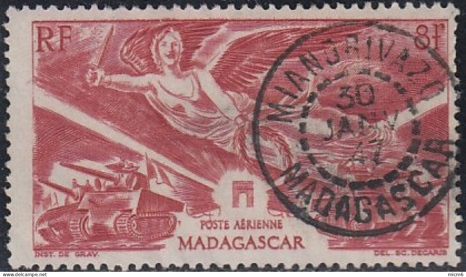 Madagascar 1940-1960 - Miandrivazo Sur Poste Aérienne N° 65 (YT) N° 76 (AM). Oblitération. - Other & Unclassified