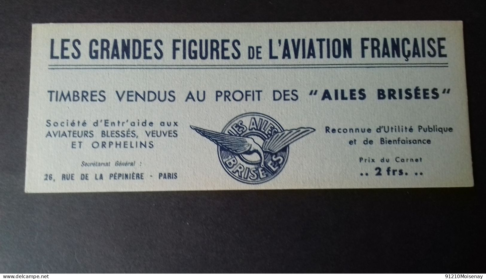 FRANCE  CARNET  LES AILES BRISEES  "LES GRANDES FIGURES DE L'AVIATION  FRANCAISE"   LOT - Aviación