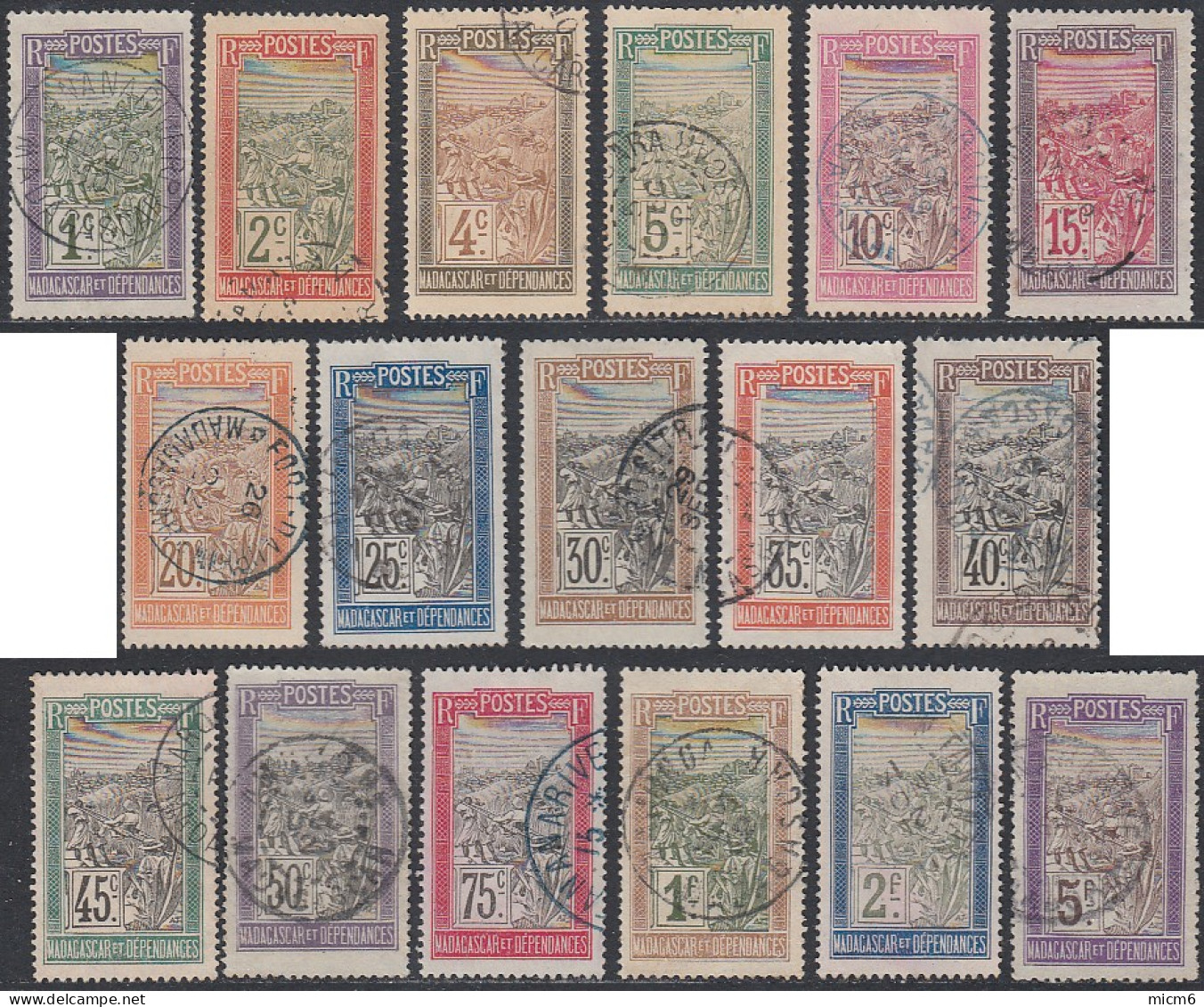 Madagascar 1889-1906 - N° 94 à 110 (YT) N° 102 à 117 & 129 (AM) Oblitérés. - Oblitérés