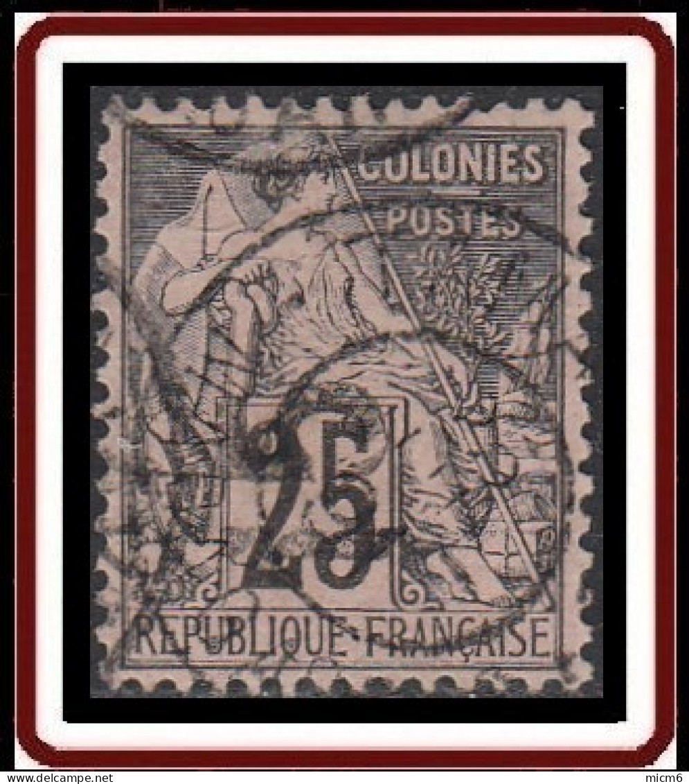 Madagascar 1889-1906 - N° 05A (YT) N° 5c (AM) Oblitéré. Surcharge Verticale. - Usati