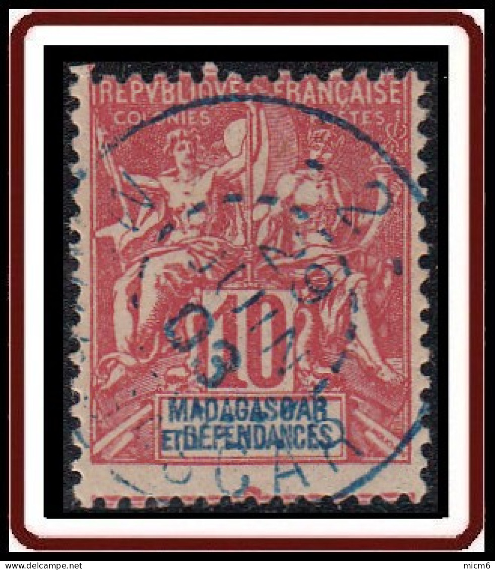Madagascar 1889-1906 - Chiffre 2 En Haut Sur N° 43 (YT) N° 44 (AM). Oblitération. - Used Stamps