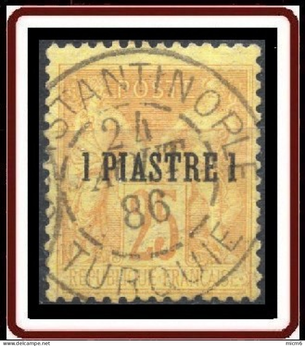 Levant Bureaux Français 1885-1901 - Constantinople / Turquie Sur N° 1 (YT) N° 1 (AM). Oblitération De 1886. - Usados