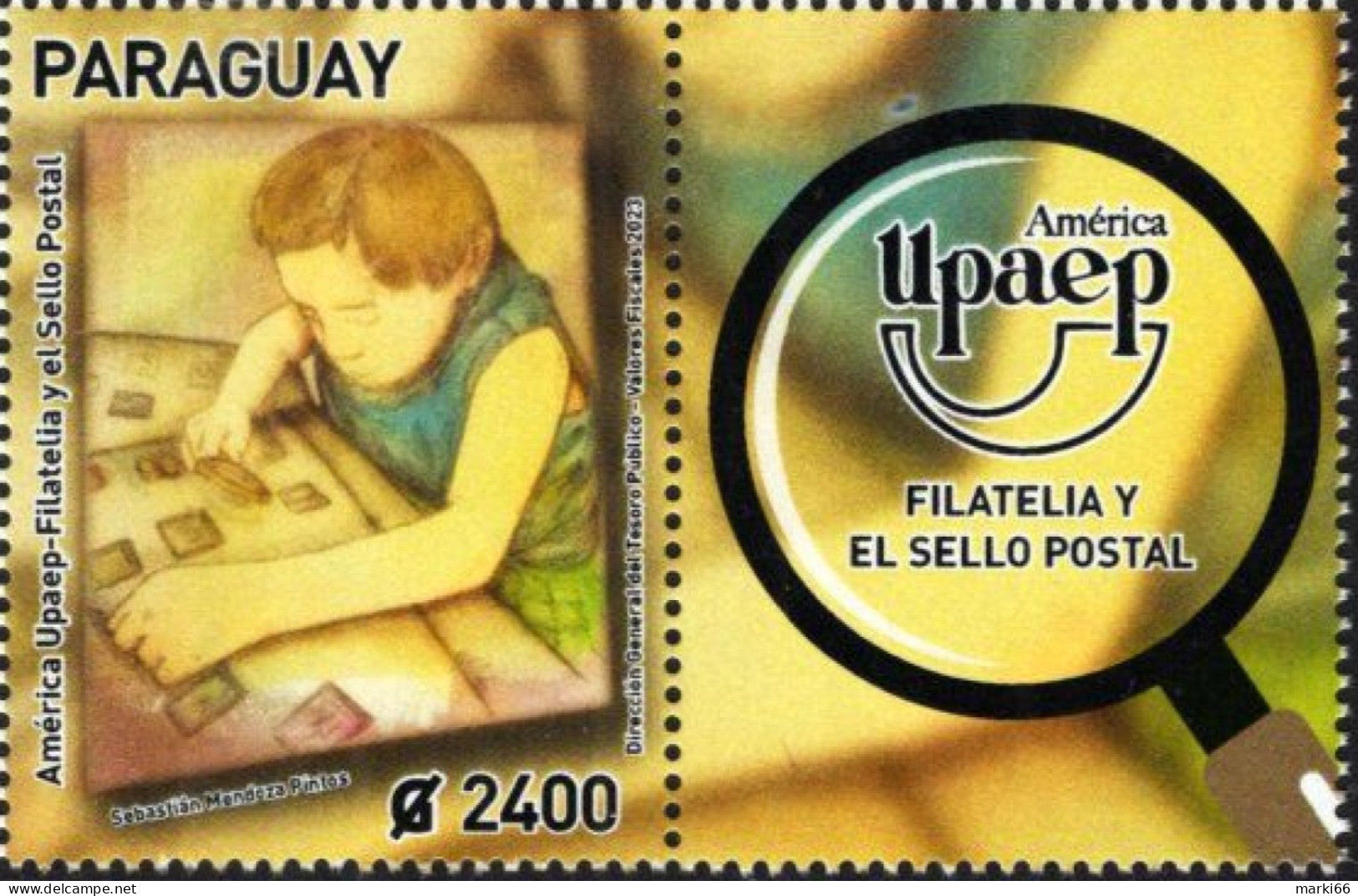 Paraguay - 2023 - America UPAEP - Stamps And Philately - Mint Stamp With Coupon - Paraguay