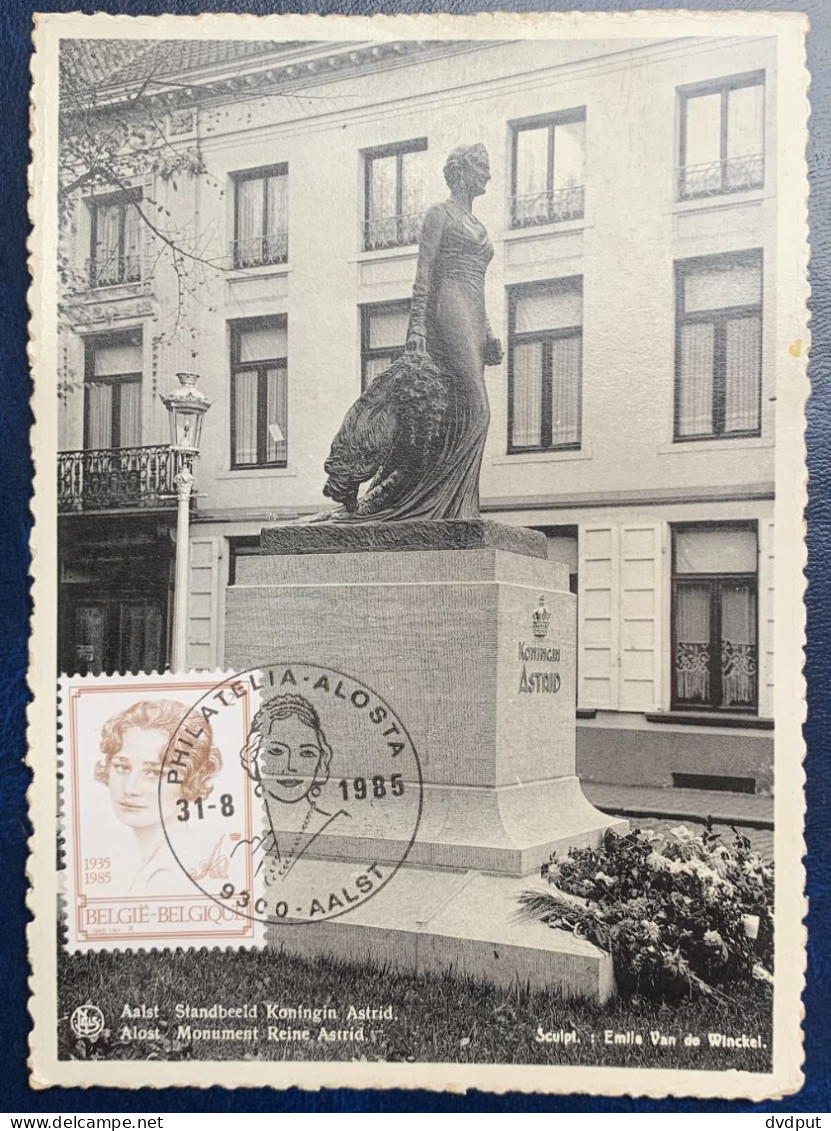 België, 1985, Nr 2183 Op PK Standbeeld Kon Astrid, AALST - Cartas & Documentos