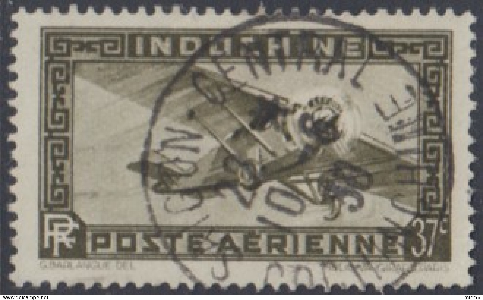 Indochine (Cochinchine) 1922-1949 - Saigon-Central Sur Poste Aérienne N° 8A (YT) N° 16 (AM). Oblitération De 1930. - Other & Unclassified