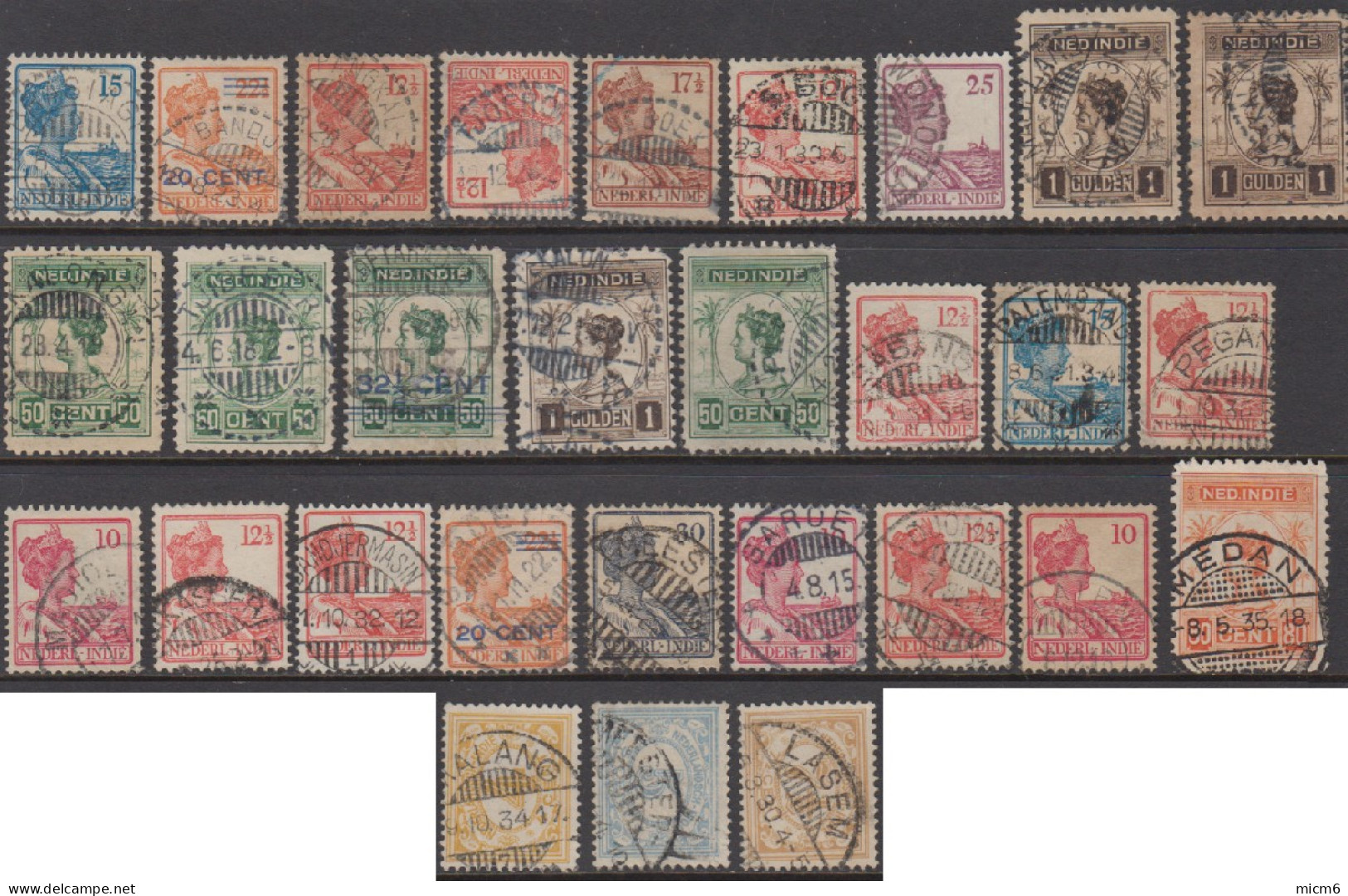 Indes Néerlandaises / Nederlândsch Indië - L04 - 29 Timbres Avec Oblitérations Lisibles. - Indes Néerlandaises