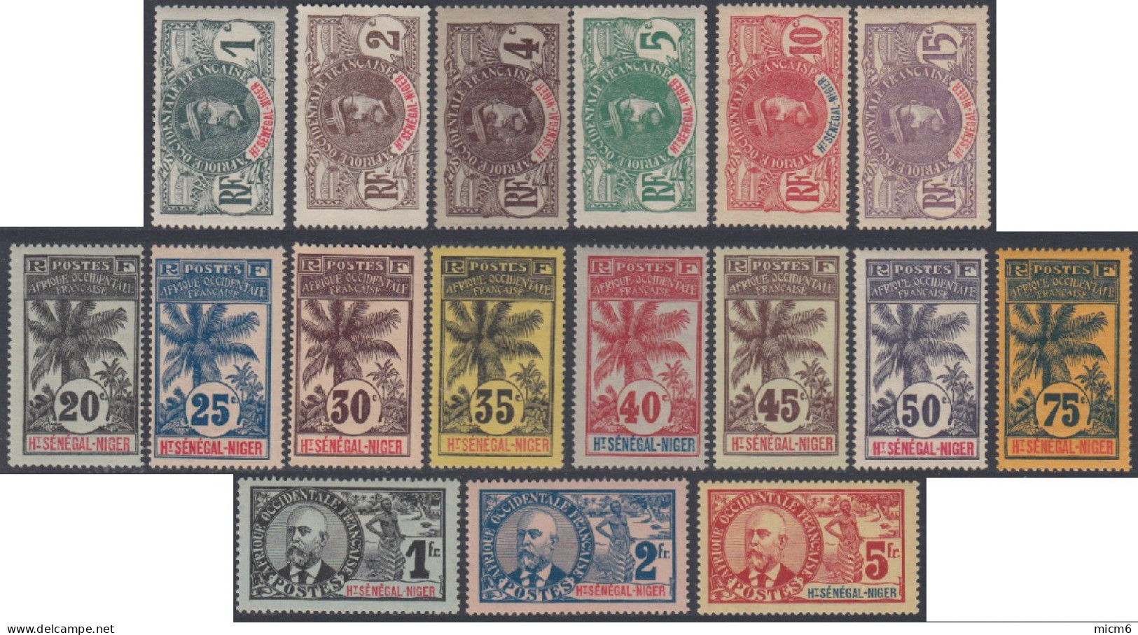 Haut-Sénégal Et Niger - N° 01 à 17 (YT) N° 1 à 17 (AM) Neufs *. - Unused Stamps