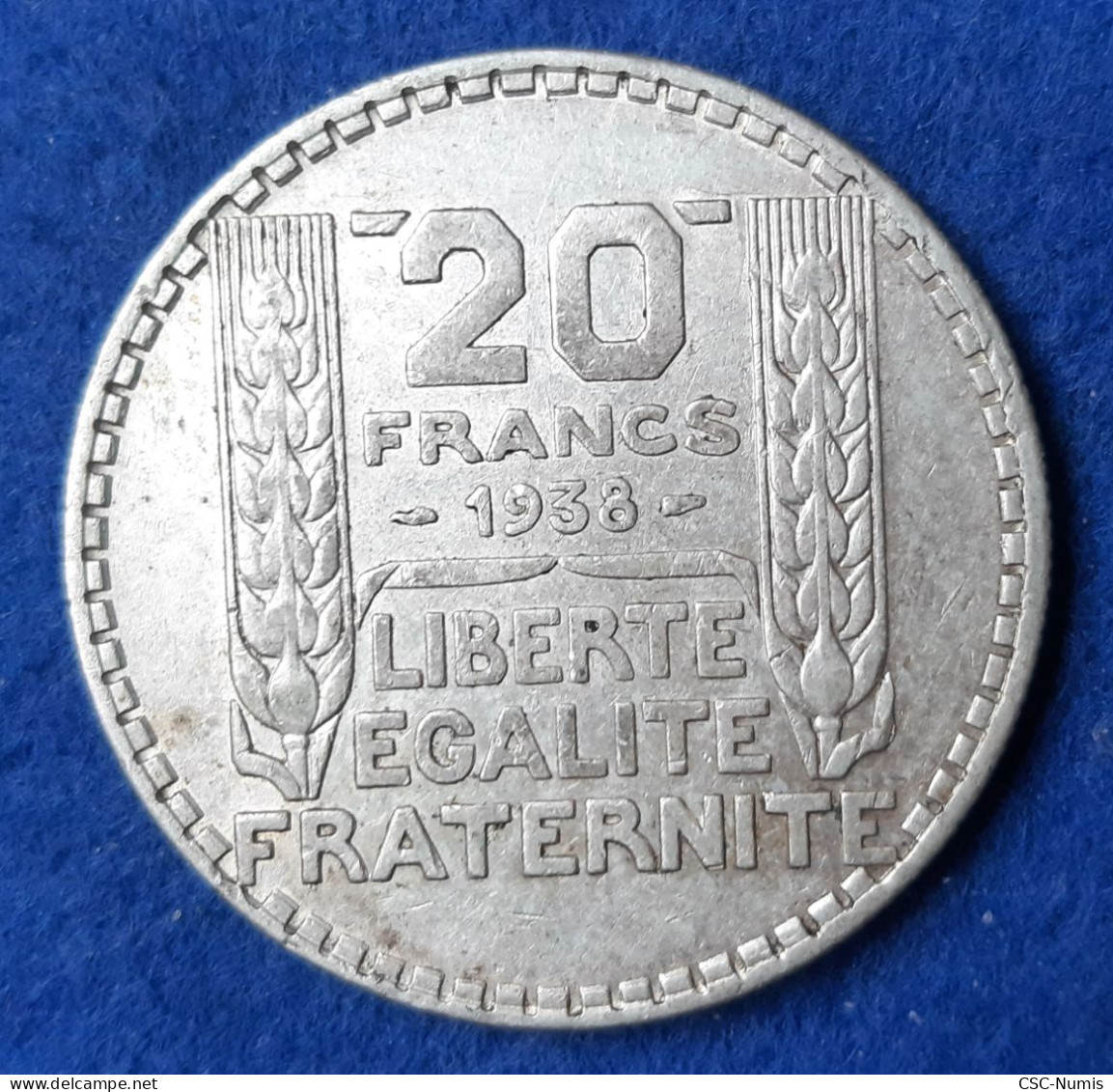 (CG#001) - 20 Francs Turin 1938 - Argent - 20 Francs