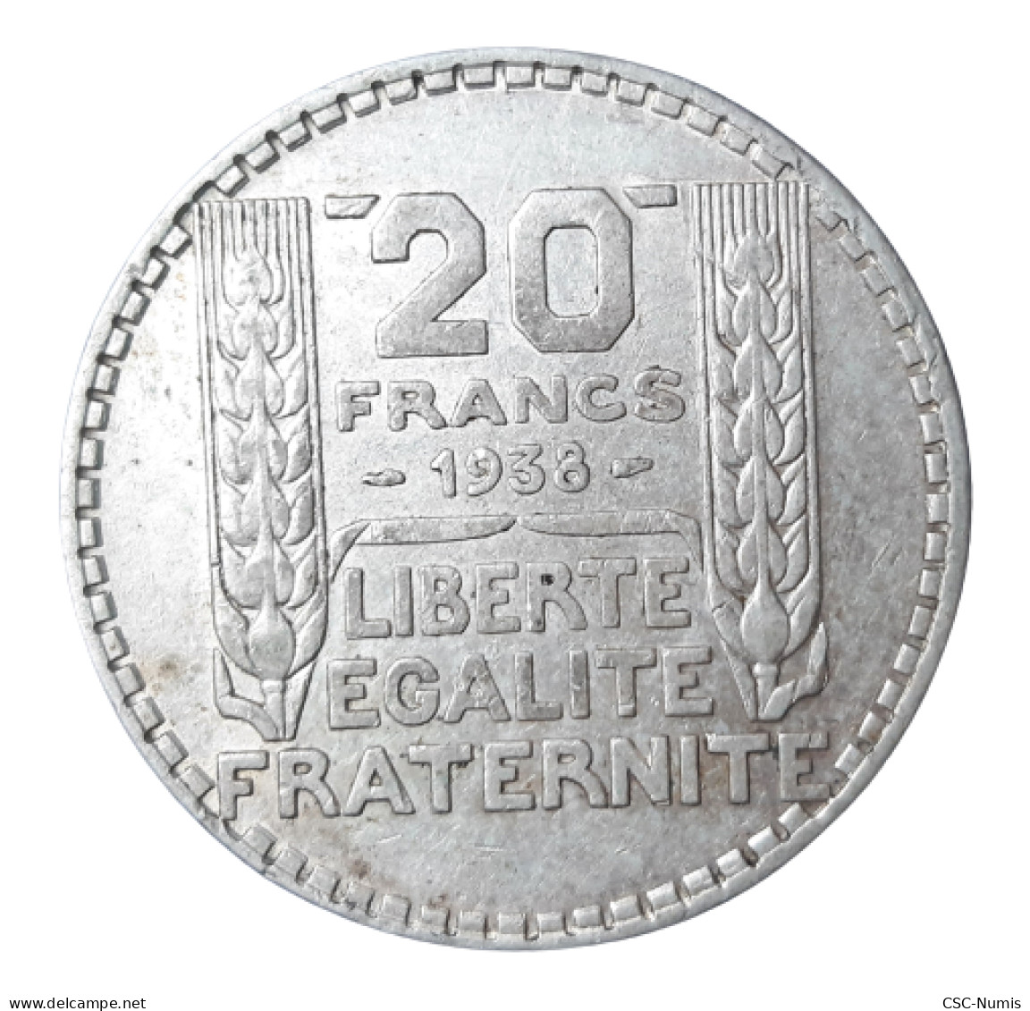 (CG#001) - 20 Francs Turin 1938 - Argent - 20 Francs