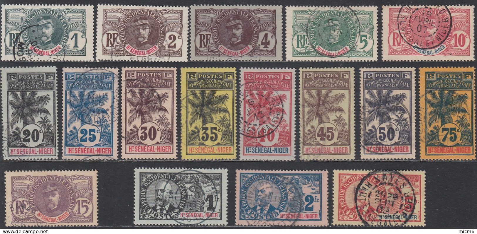 Haut-Sénégal Et Niger - N° 01 à 17 (YT) N° 1 à 17  (AM) Oblitérés. - Used Stamps