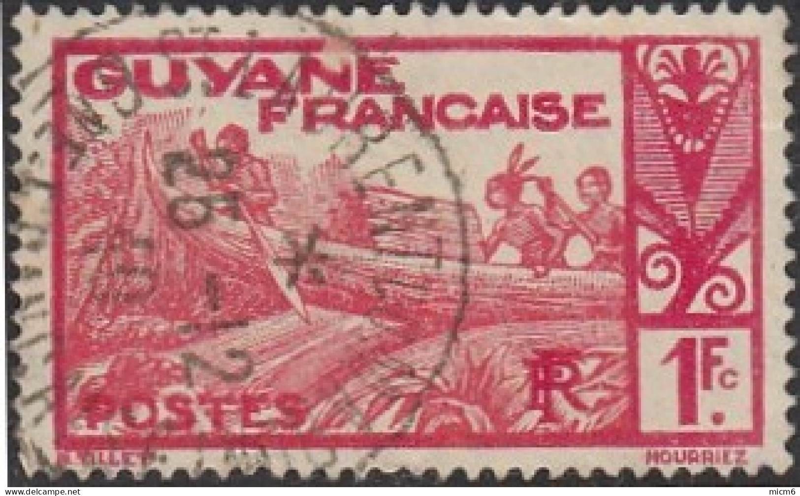 Guyane Française 1922-1947 - St-Laurent Du Maroni Sur N° 124A (YT) N° 154 (AM). Oblitération. - Usados