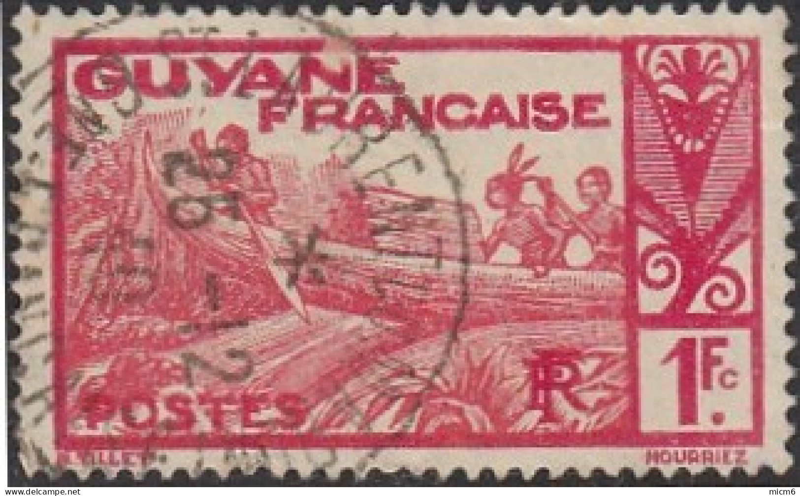 Guyane Française 1922-1947 - St-Laurent Du Maroni Sur N° 124A (YT) N° 154 (AM). Oblitération. - Usati