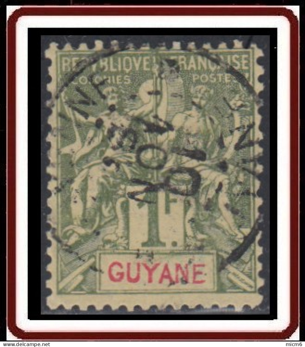 Guyane Française 1886-1915 - N° 42 (YT) N° 41 (AM) Oblitéré. - Oblitérés