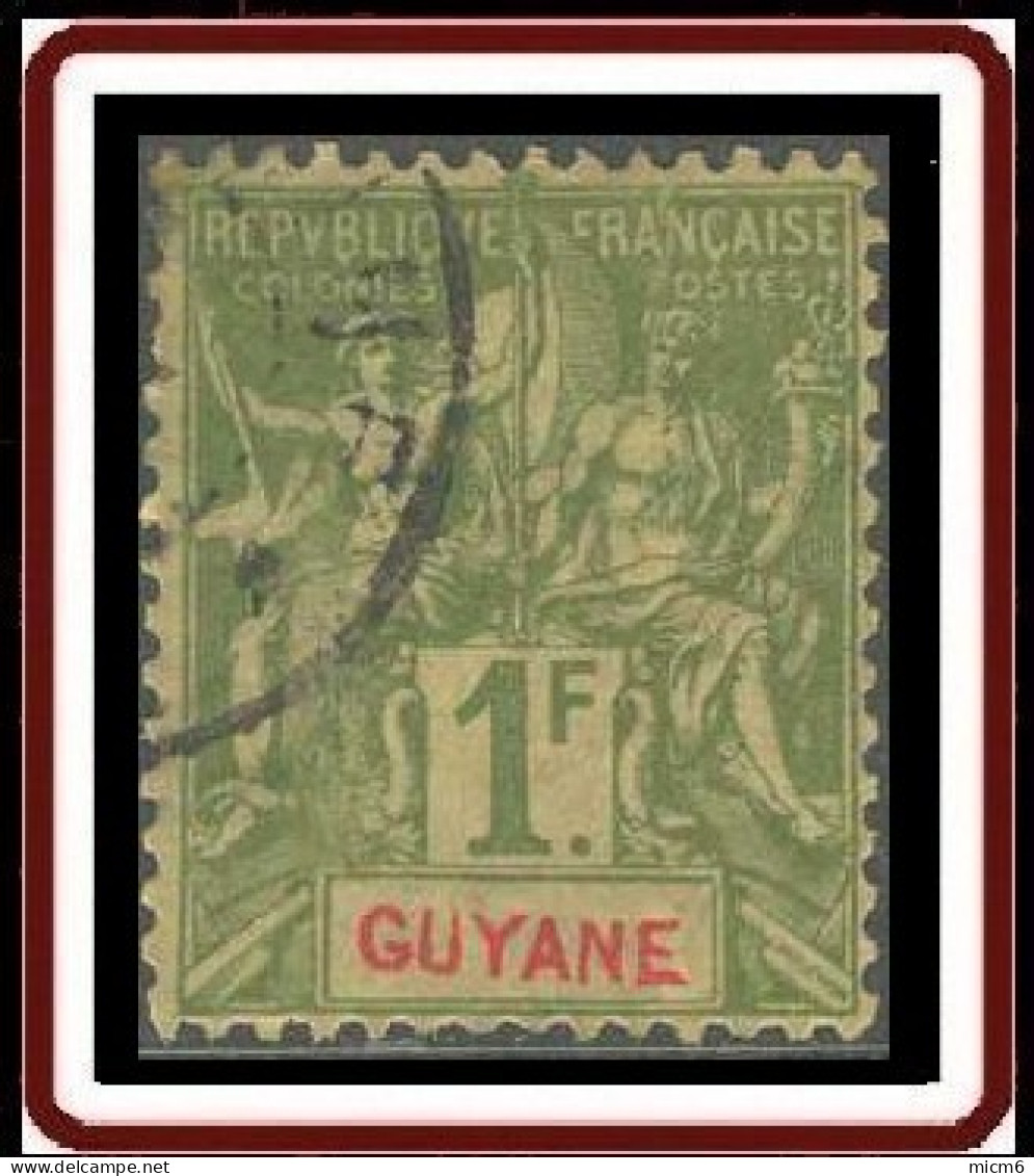 Guyane Française 1886-1915 - N° 42 (YT) N° 41 (AM) Oblitéré. - Gebraucht