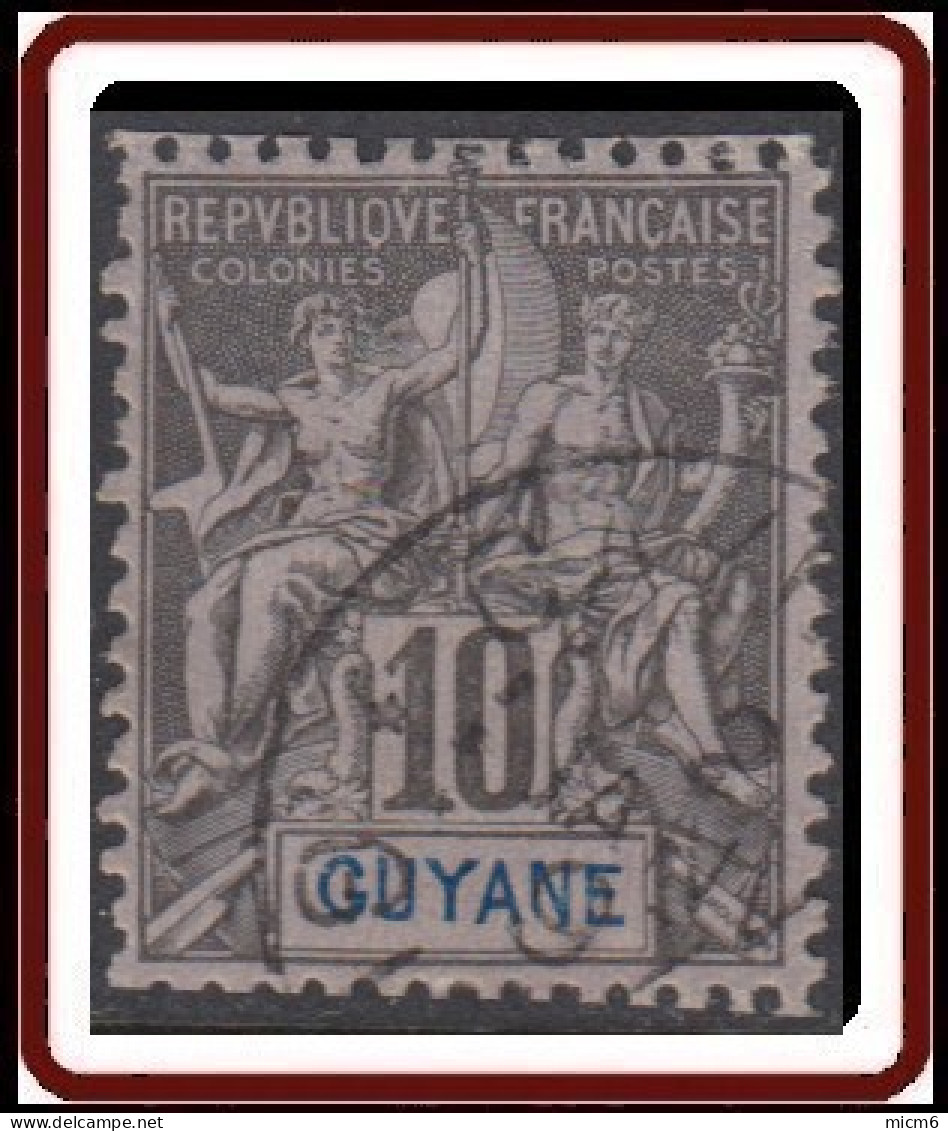 Guyane Française 1886-1915 - N° 34 (YT) N° 33 (AM) Oblitéré. - Gebraucht