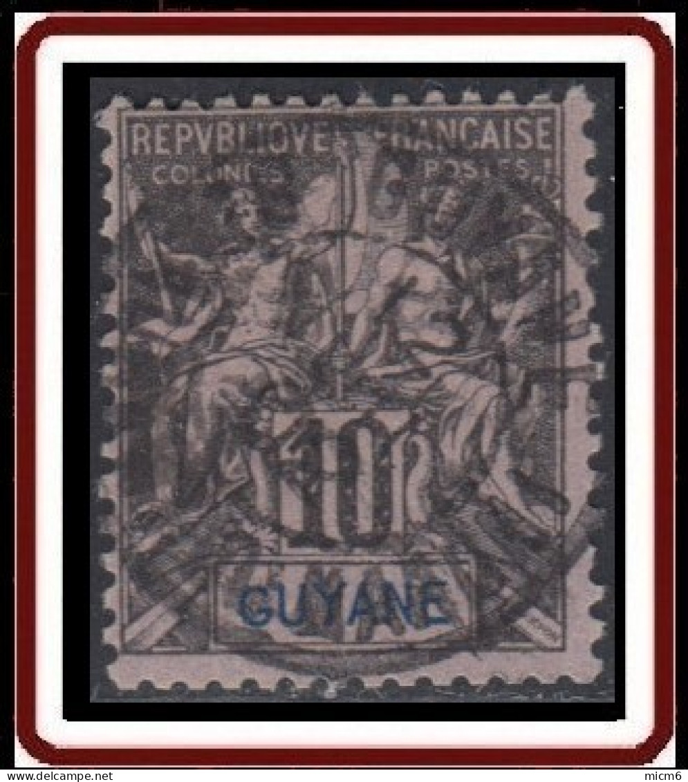 Guyane Française 1886-1915 - N° 34 (YT) N° 33 (AM) Oblitéré De Saint-Laurent Du Maroni (1902). - Usati