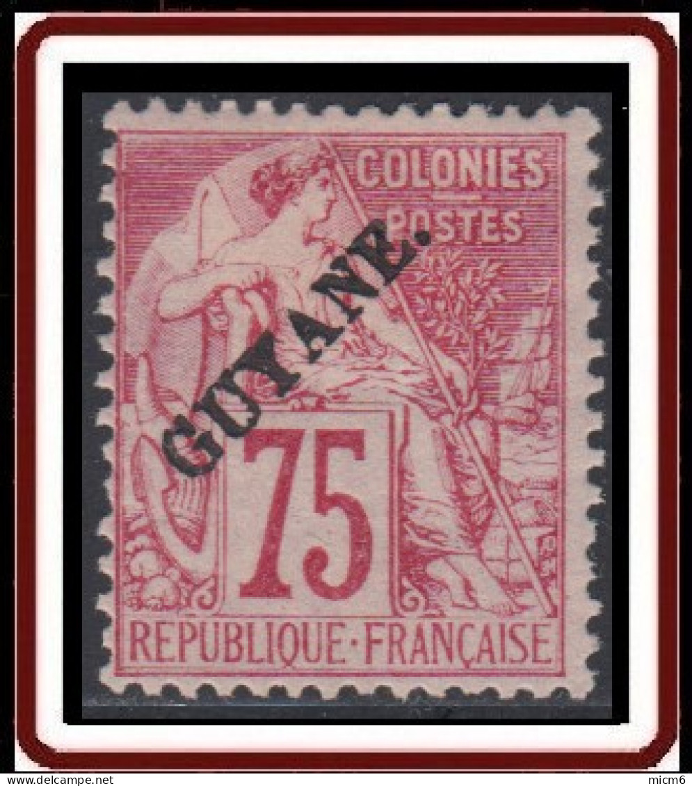 Guyane Française 1886-1915 - N° 27 (YT) N° 27 I (AM) Neuf *. Charnière épaisse. - Nuovi