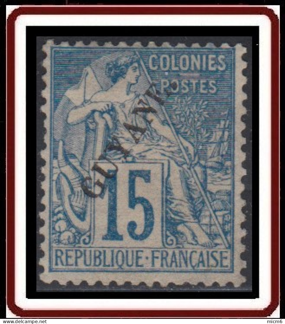 Guyane Française 1886-1915 - N° 21 (YT) N° 21 I (AM) Neuf (*). - Ungebraucht