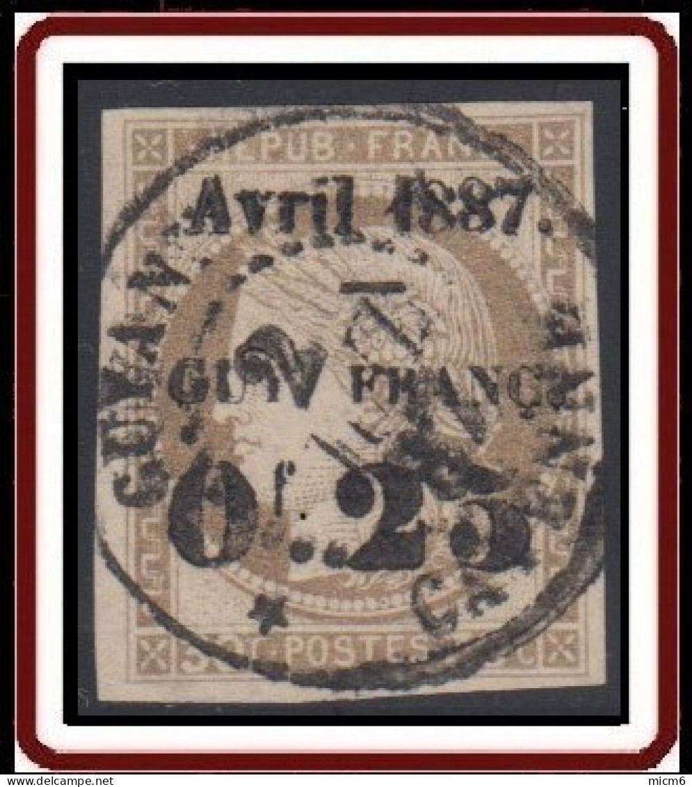 Guyane Française 1886-1915 - N° 05 (YT) N° 5 (AM) Oblitéré. - Used Stamps