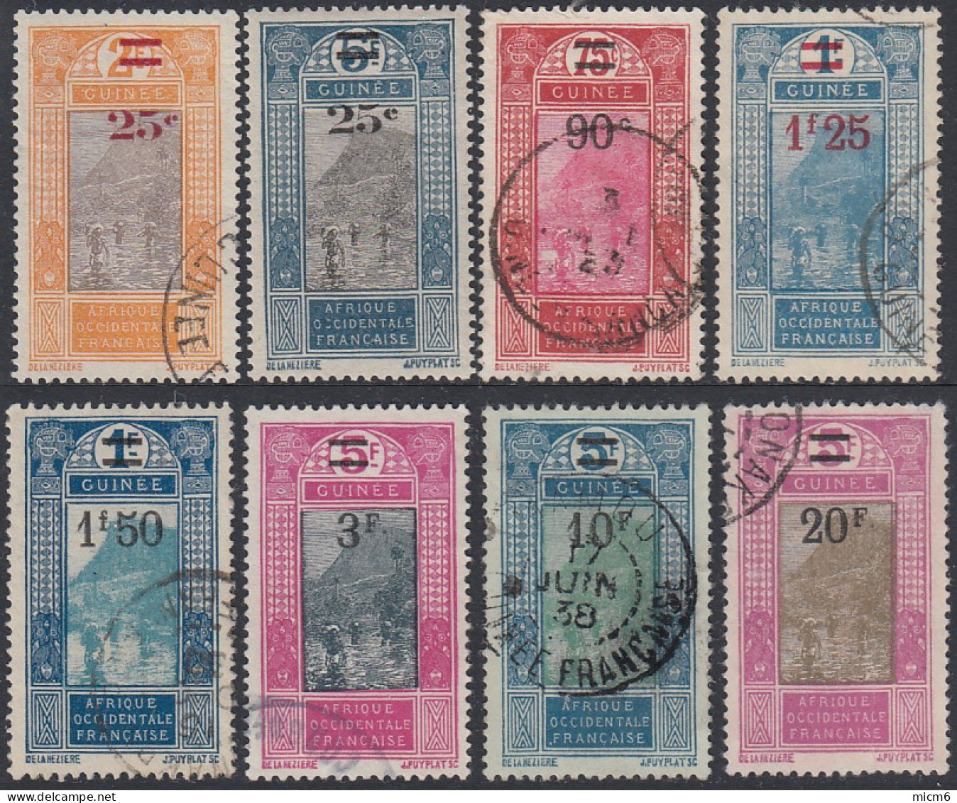 Guinée Française 1912-1944 - N° 99 à 106 (YT) N° 87, 88 & 92 à 97 (AM) Oblitérés. N° 100 Neuf *. - Used Stamps