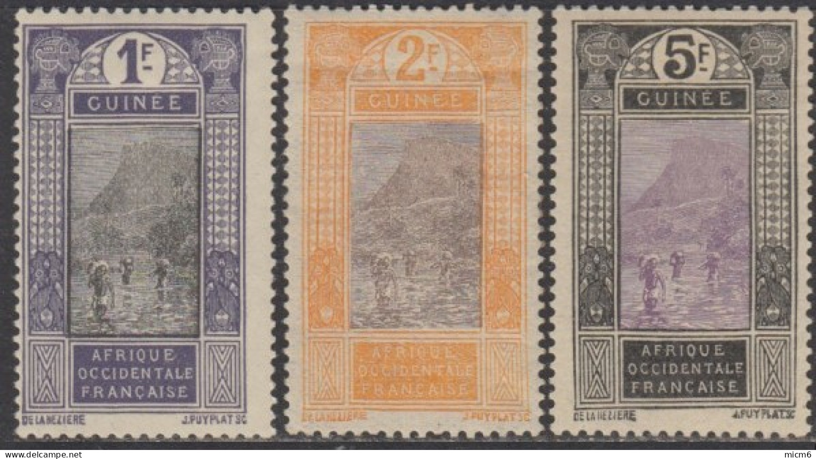 Guinée Française 1912-1944 - N° 77 à 79 (YT) N° 76 à 78 (AM) Neufs *. - Unused Stamps