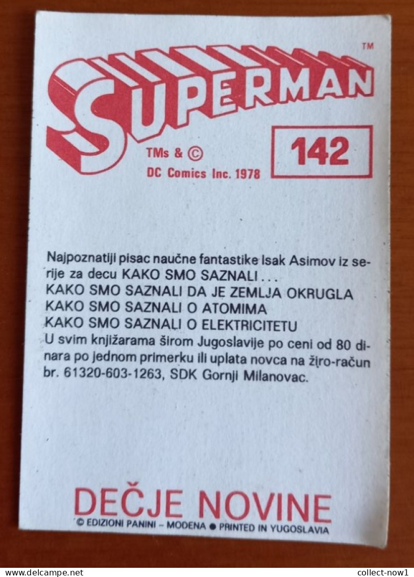 #14  SUPERMAN Panini Sticker (Printed In Yugoslavia - Decje Novine) RARE - Otros & Sin Clasificación