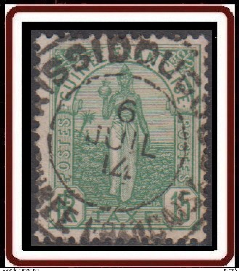 Guinée Française 1892-1907 - Kissidougou Sur Timbre-taxe N° 3 (YT) N° 3 (AM). Oblitération De 1914. - Used Stamps