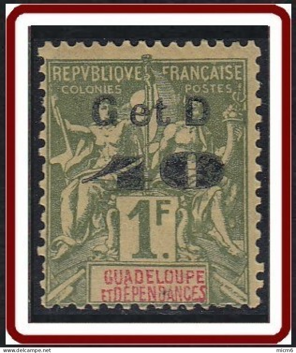 Guadeloupe 1876-1903 - N° 48a (YT) N° 48 II (AM) Neuf *. Grande Charnière. - Nuevos