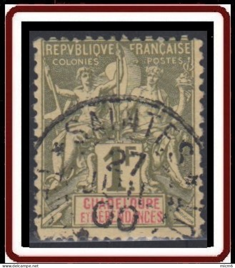 Guadeloupe 1876-1903 - N° 39 (YT) N° 39 (AM) Oblitéré De Saintes / Terre De Haut. - Used Stamps