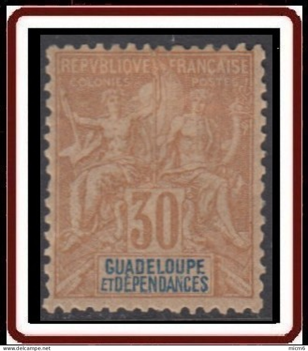 Guadeloupe 1876-1903 - N° 35 (YT) N° 35 (AM) Neuf *. - Unused Stamps