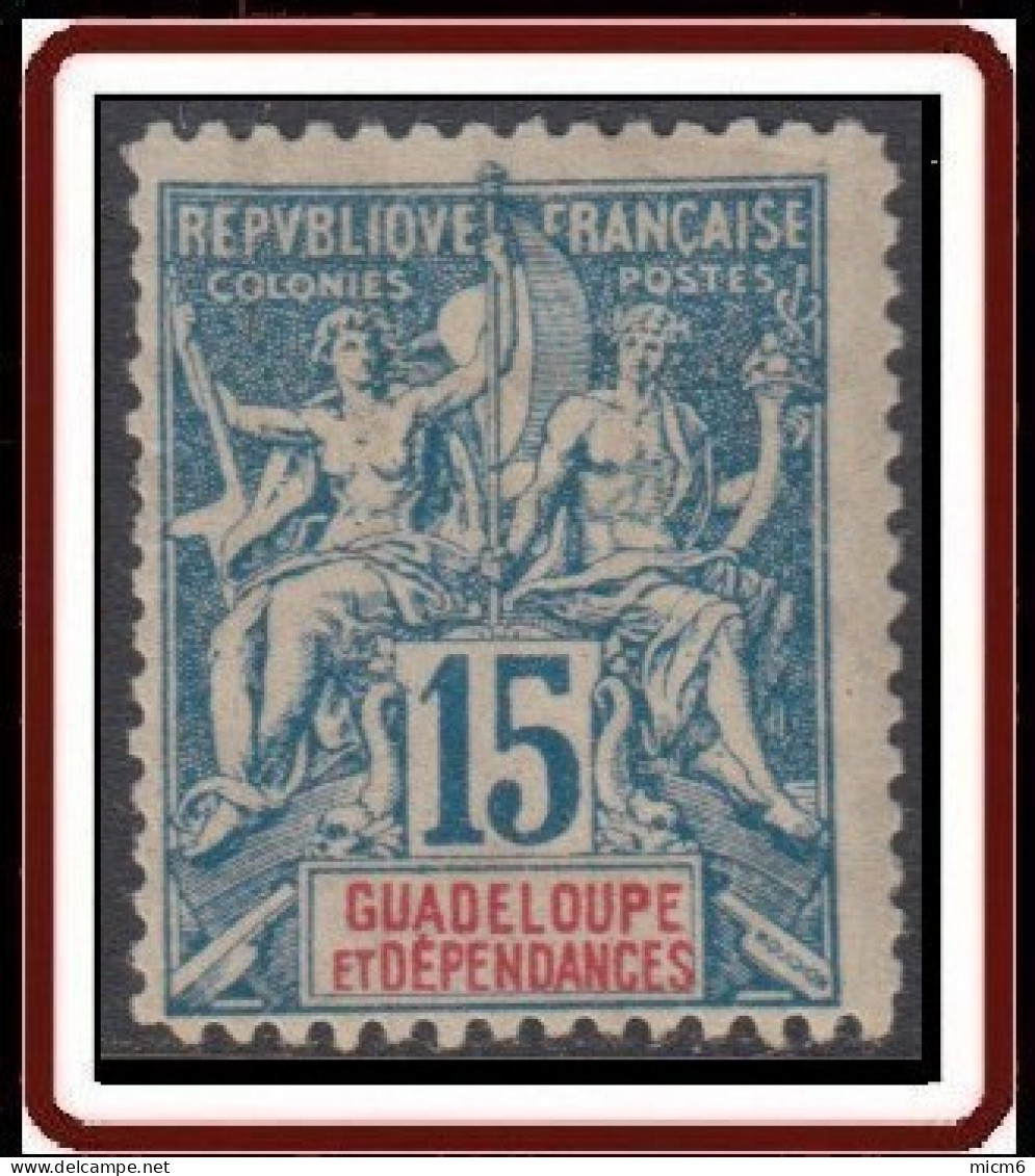 Guadeloupe 1876-1903 - N° 32 (YT) N° 32 (AM) Neuf *. Vignette Fournier. - Nuovi