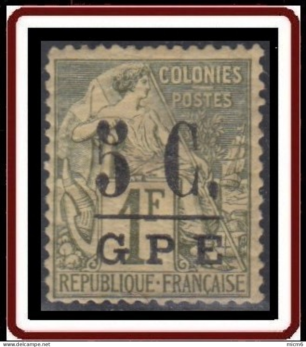 Guadeloupe 1876-1903 - N° 11 (YT) N° 10 (AM) Neuf *. Charnière. - Unused Stamps