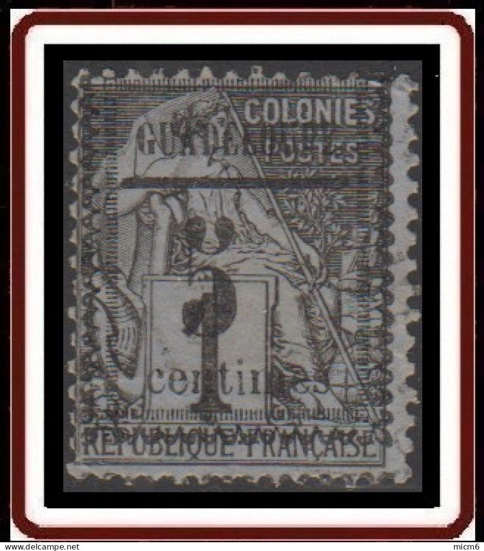 Guadeloupe 1876-1903 - N° 06 (YT) N° 6 (AM) Type VI Oblitéré. - Gebruikt